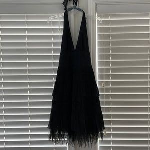 BCBG Black halter cocktail dress.